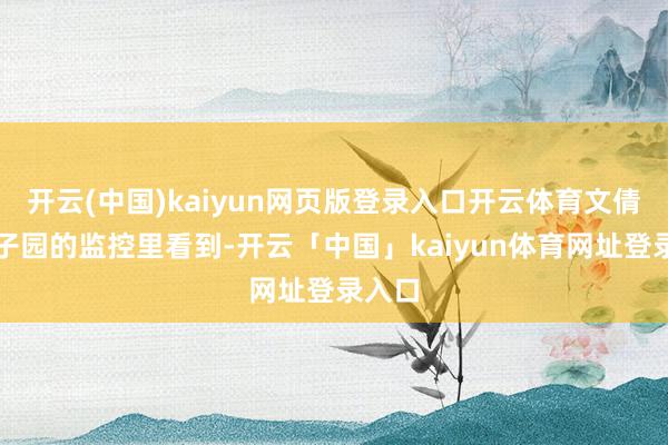 开云(中国)kaiyun网页版登录入口开云体育文倩从椰子园的监控里看到-开云「中国」kaiyun体育网址登录入口