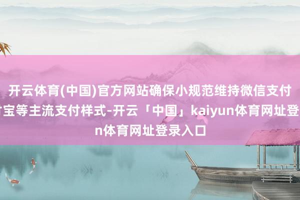 开云体育(中国)官方网站确保小规范维持微信支付、支付宝等主流支付样式-开云「中国」kaiyun体育网址登录入口