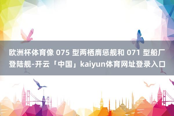 欧洲杯体育像 075 型两栖膺惩舰和 071 型船厂登陆舰-开云「中国」kaiyun体育网址登录入口