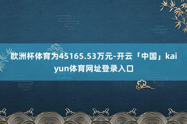 欧洲杯体育为45165.53万元-开云「中国」kaiyun体育网址登录入口