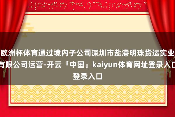 欧洲杯体育通过境内子公司深圳市盐港明珠货运实业有限公司运营-开云「中国」kaiyun体育网址登录入口